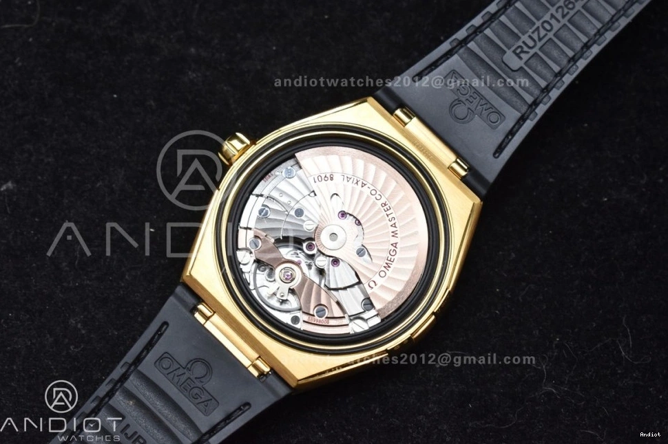 Strap Super Edition Gummy Clone A8900 Best VSF Black Dial on Constellation Ceramic Black 1:1 YG Black 0105